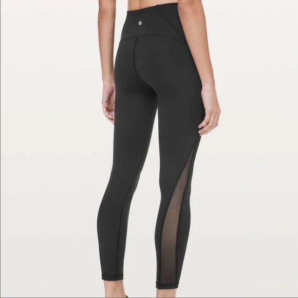 Black mesh lululemon leggings on sale